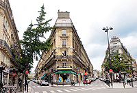 a close view of the painting Paris Street, Rainy Day